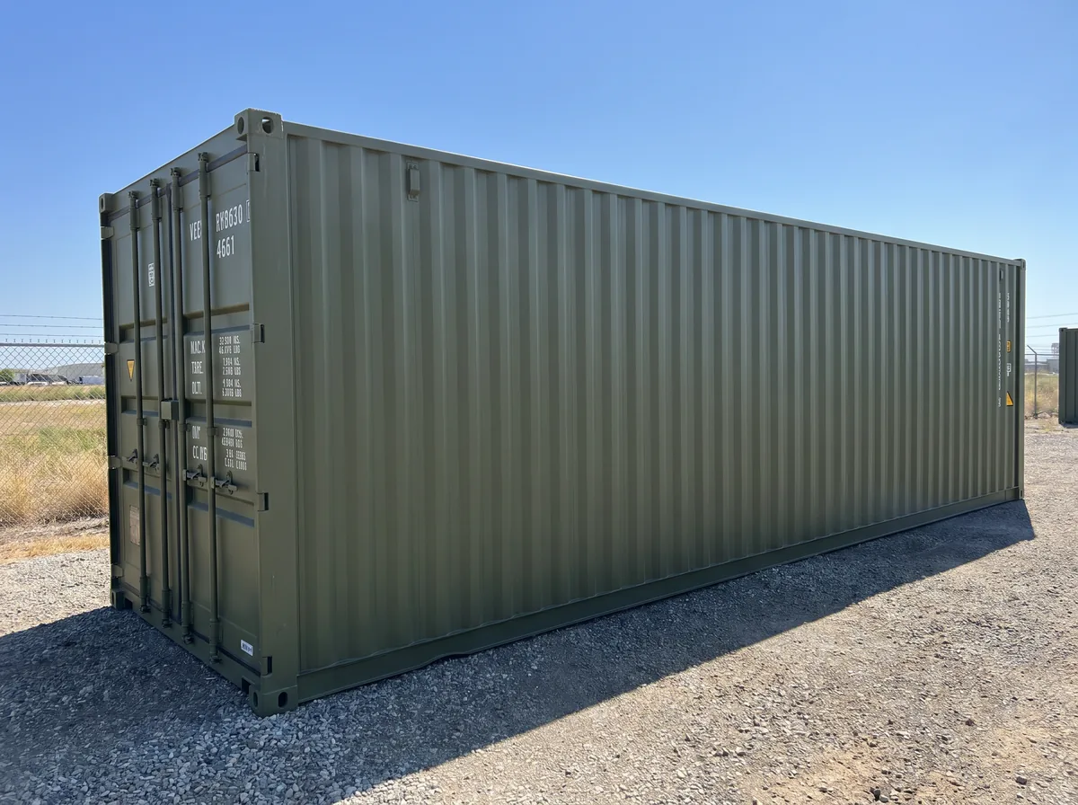 40ft High Cube Container - Olive Drab Green view 2