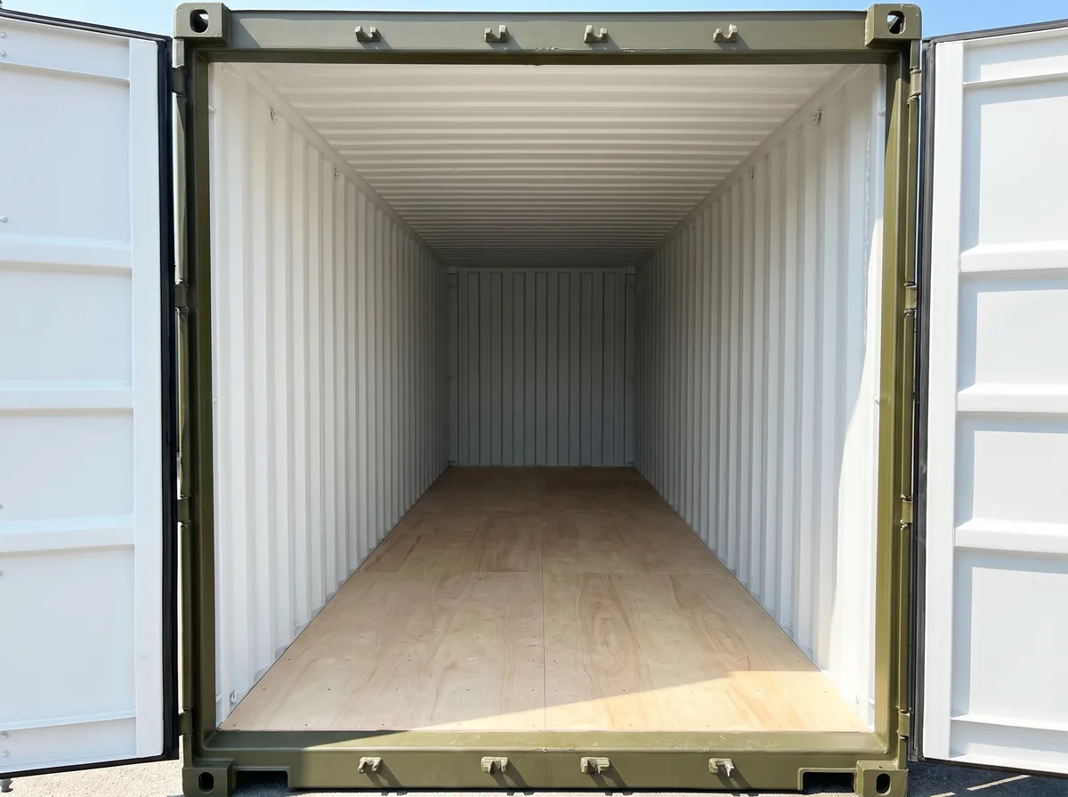 40ft High Cube Container - Olive Drab Green view 3