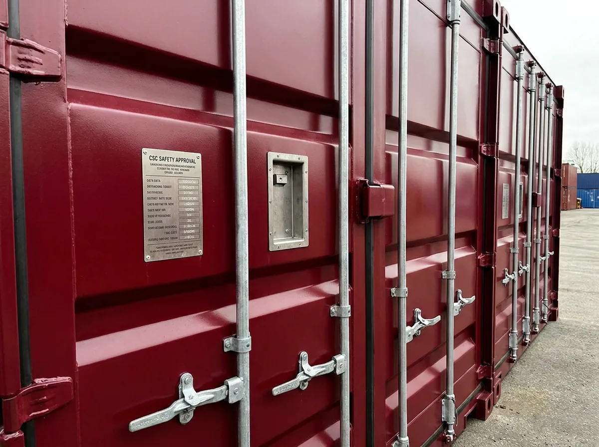 NEW 40ft High Cube Side-Opening Container - Burgundy Red view 2