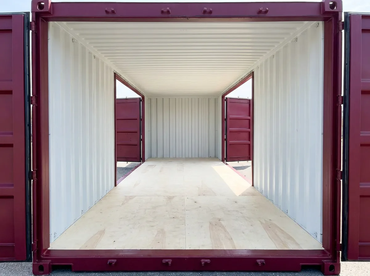 NEW 40ft High Cube Side-Opening Container - Burgundy Red view 3