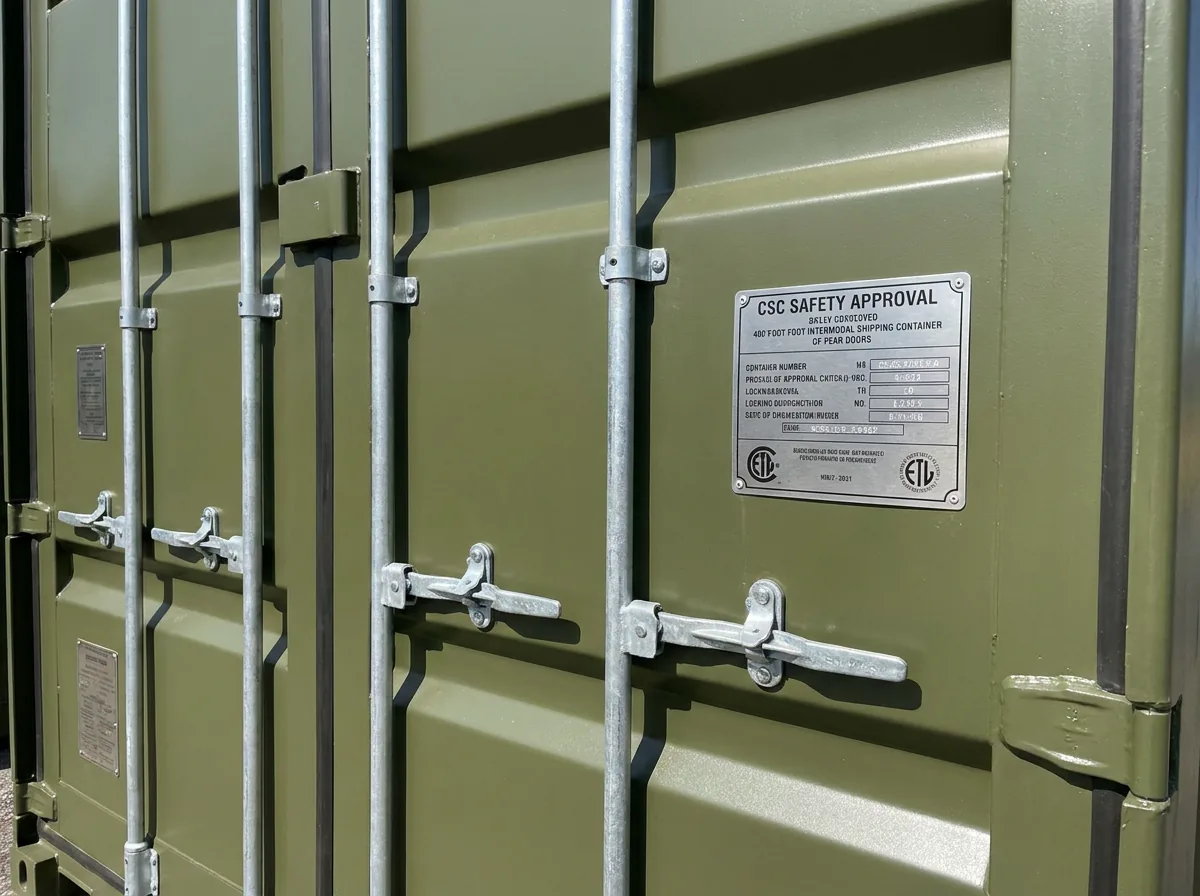 NEW 40ft Shipping Container - Olive Drab Green view 2