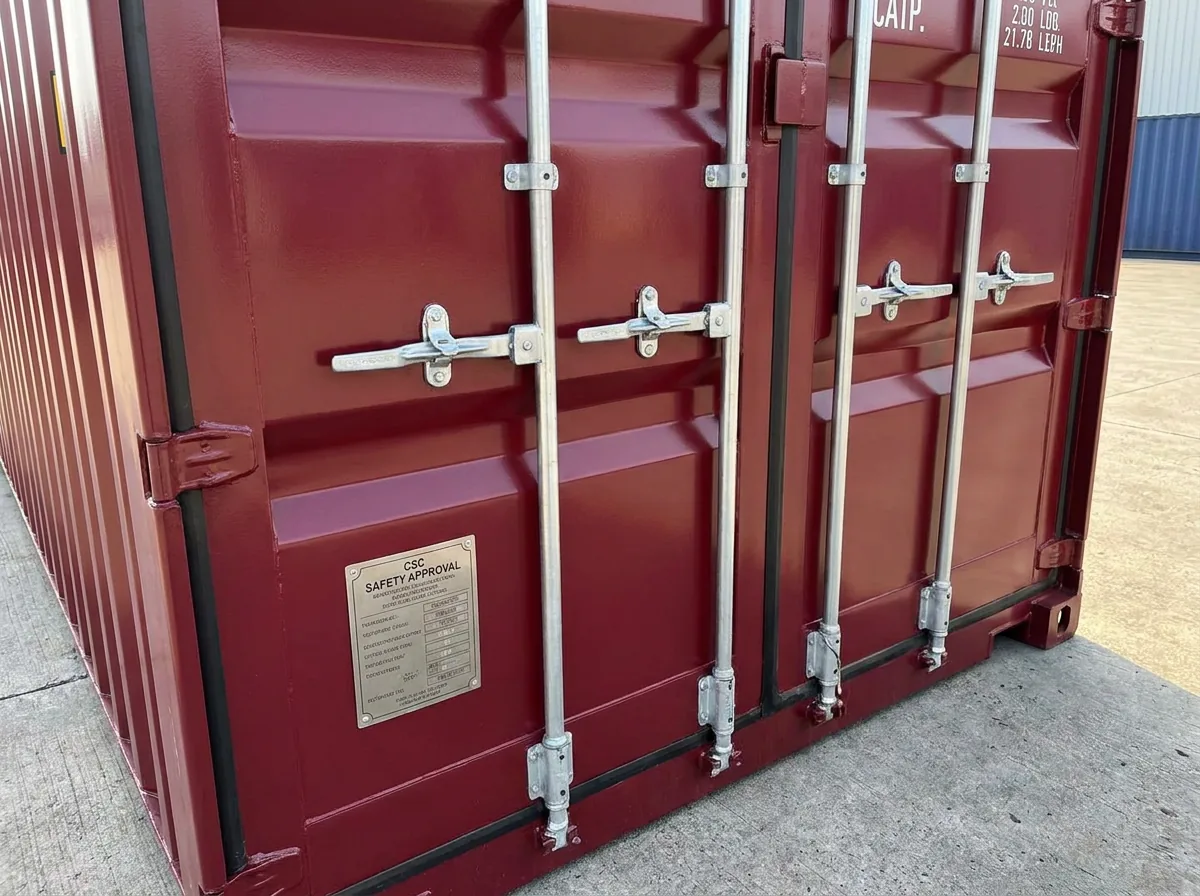 NEW 40ft Shipping Container - Burgundy Red view 2