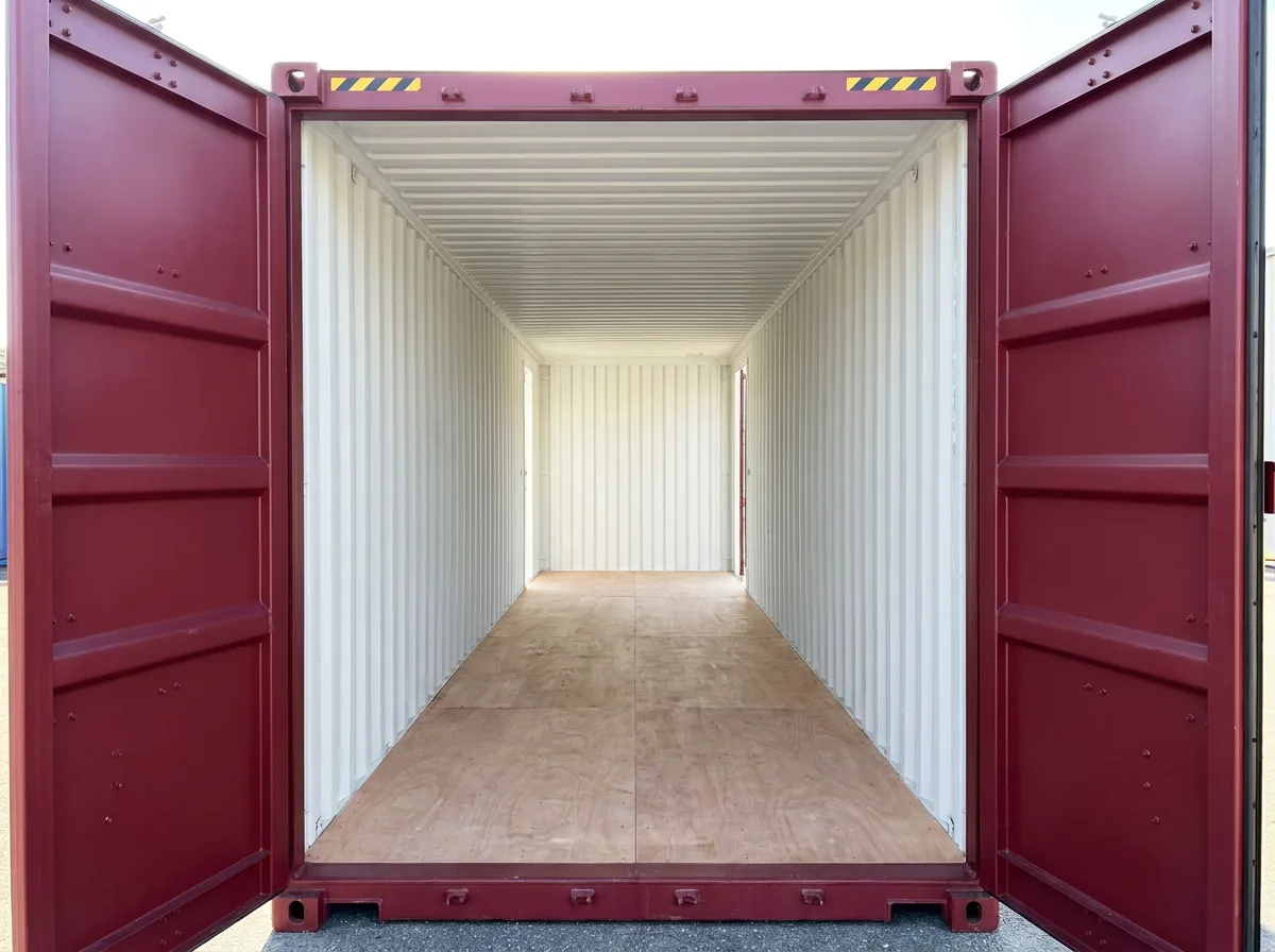 NEW 40ft High Cube Container - Burgundy Red view 3