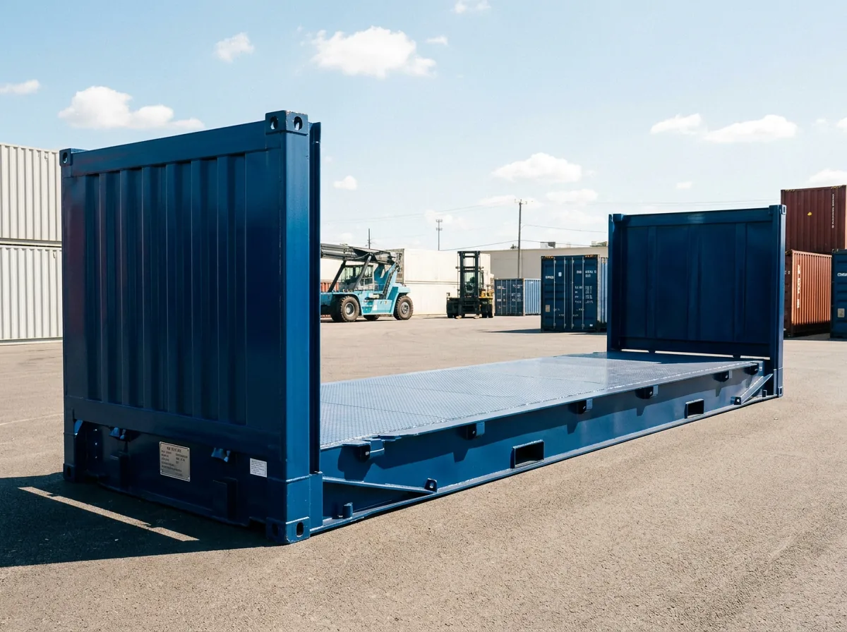 NEW 20ft Flat Rack Container - Ocean Blue - brand new shipping container