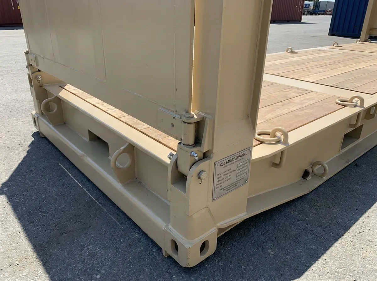 NEW 20ft Flat Rack Container - Beige Tan view 2