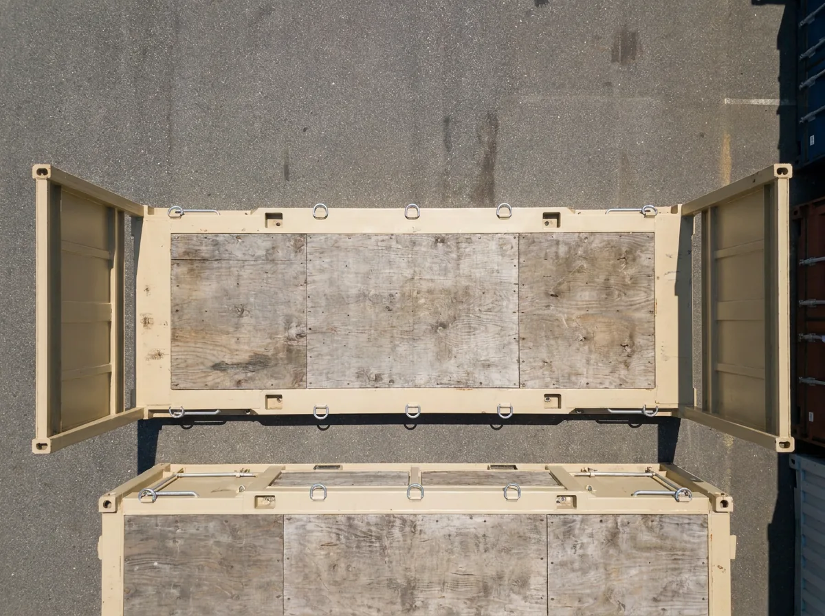 NEW 20ft Flat Rack Container - Beige Tan view 3