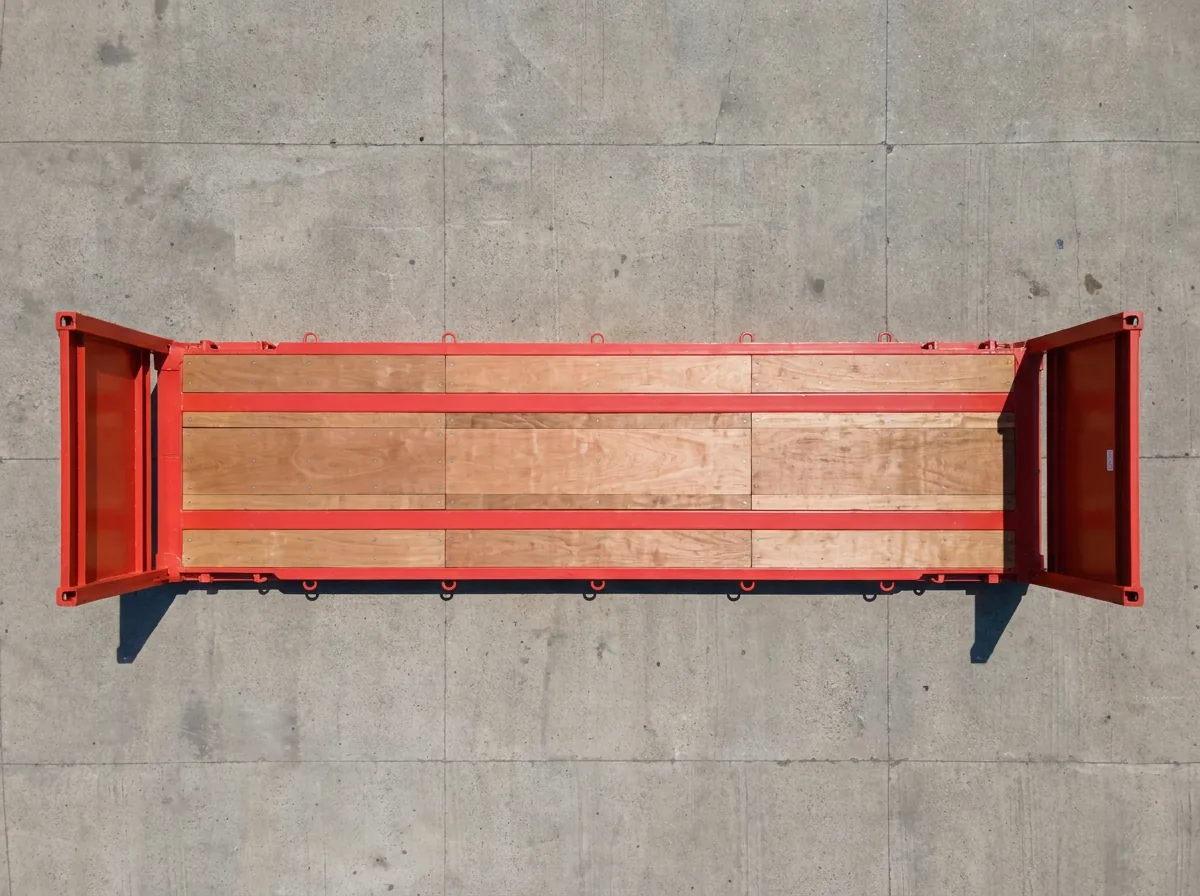 NEW 40ft Flat Rack Container - Signal Red view 3
