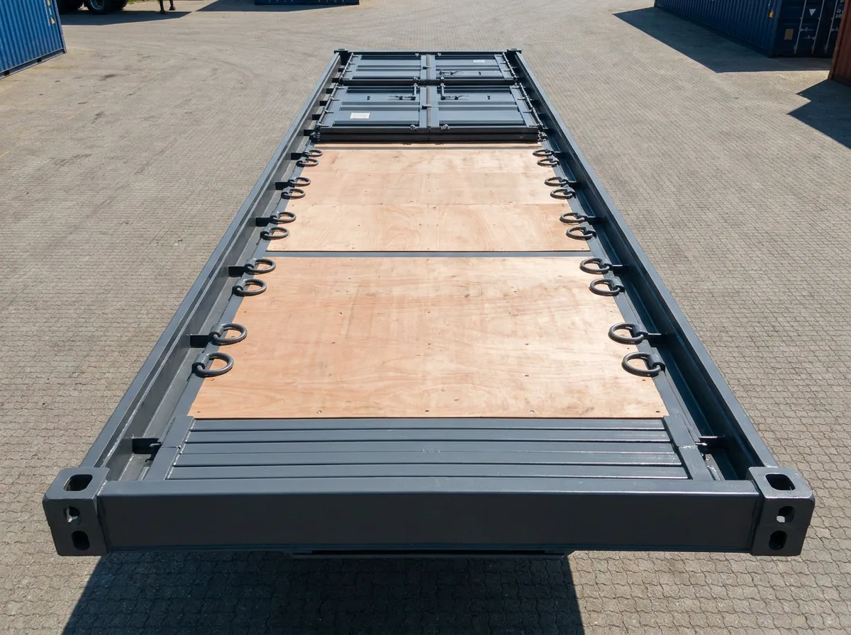 NEW 40ft Flat Rack Container - Charcoal Gray view 3